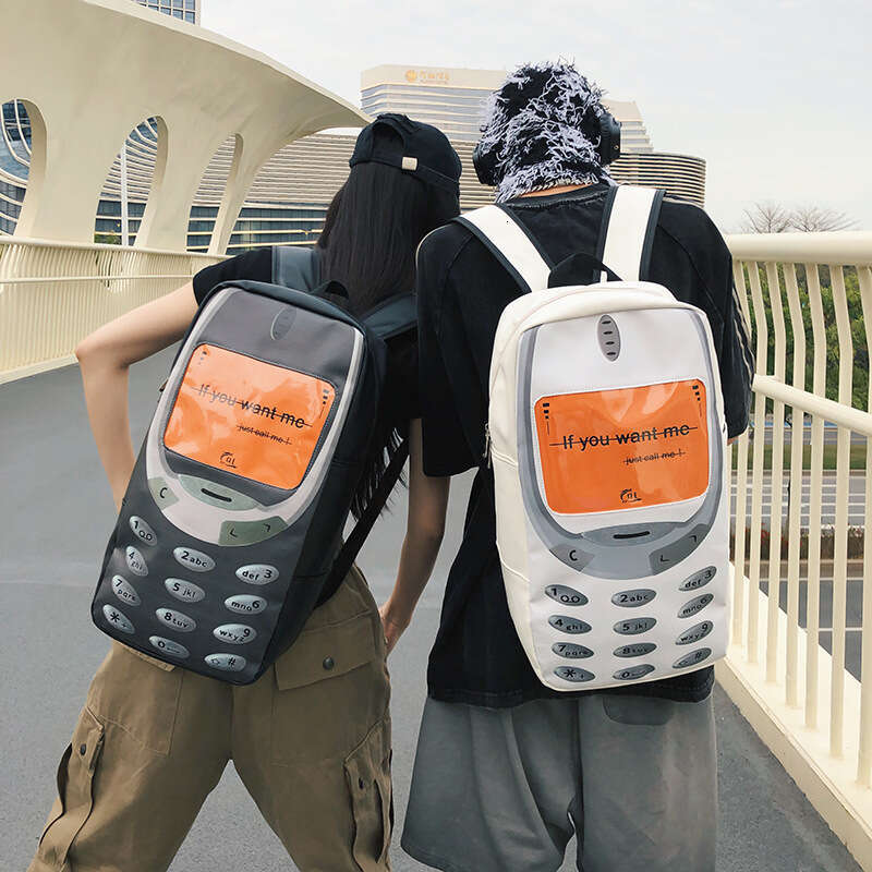 2024 Personnalité de nouveau style Téléphone original décontracté polyvalent de grande capacité Sac à école d'étudiant sac à dos