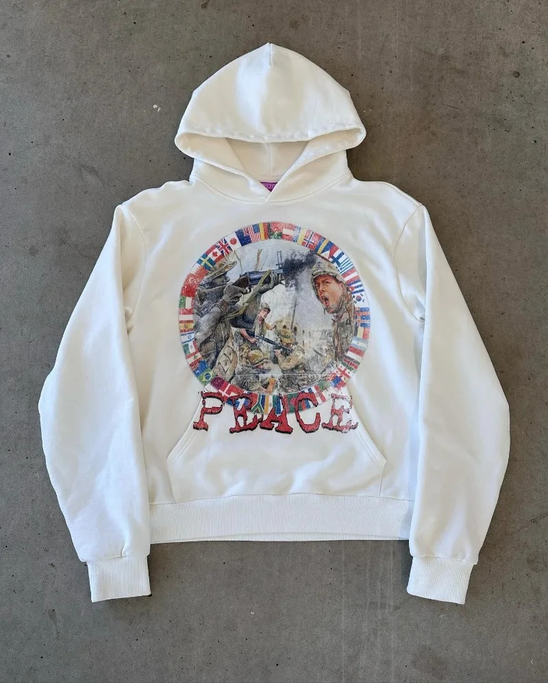 American High Street Trend Fashion Patch Oversized Washed Zipper Hoodie Womens Y2K Harajuku Hip Hop Gothic Sweatshirt 250818