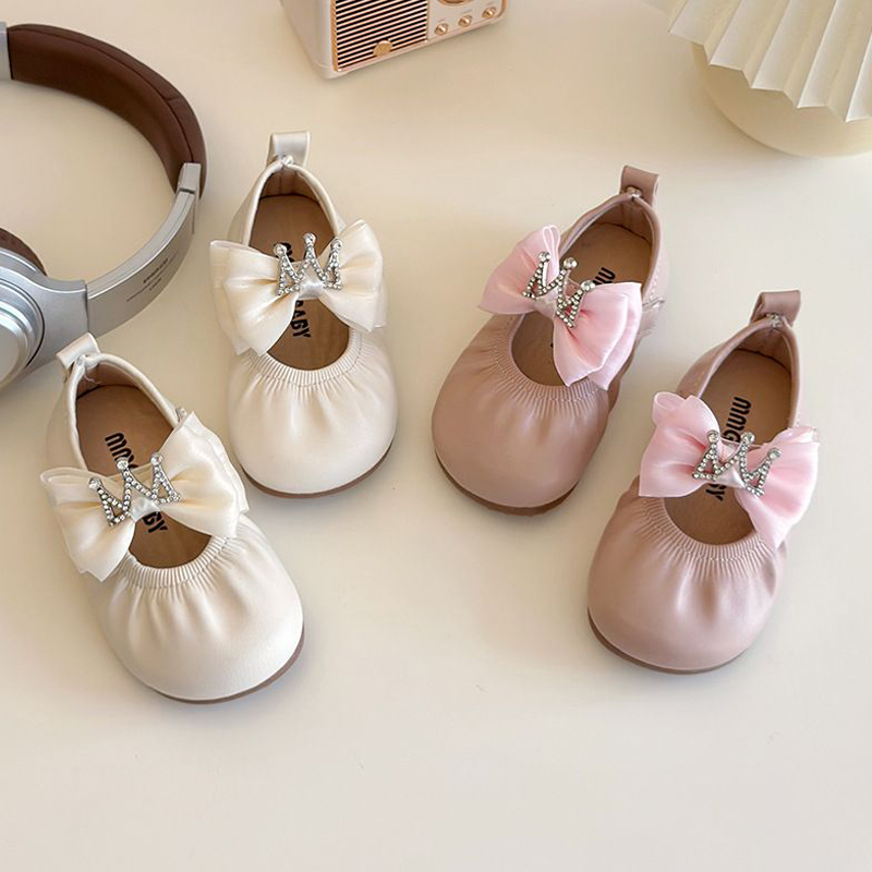 Spring New Kids Flats Shoes Bowknot Cover Toe Light Toddler Casual Shoes Kidszworld 2025 Fashion Non-slip Leisure Comfy Girls Shoes Size 16 - 25 K02