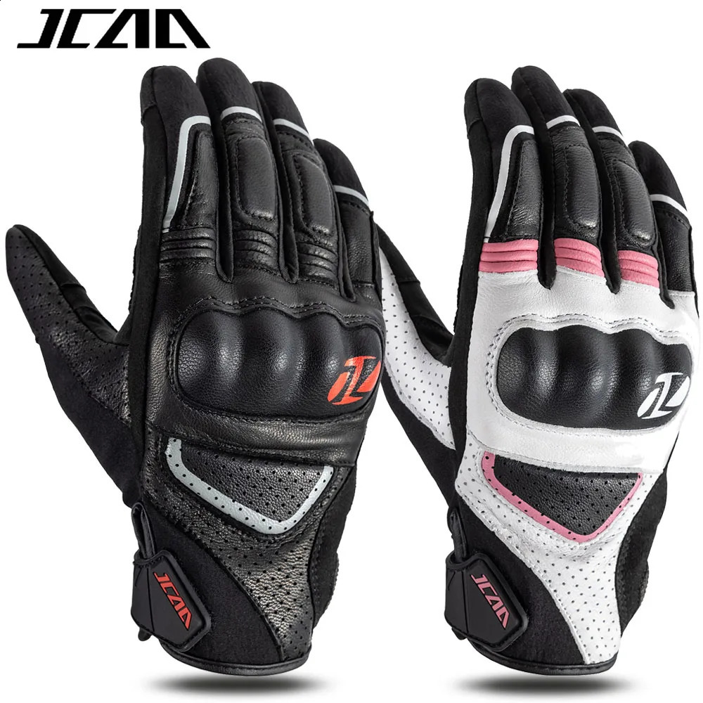 Vintage Goat Leather Women Pink Motorcycle Gloves Men Antiskid Shockproof Motocross Riding Racing Touch Screen Guantes 250815