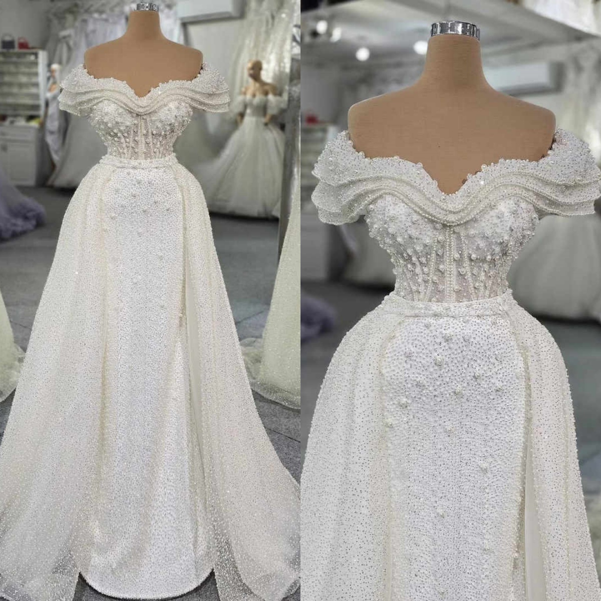 Robes de mariée modernes paillettes de perles