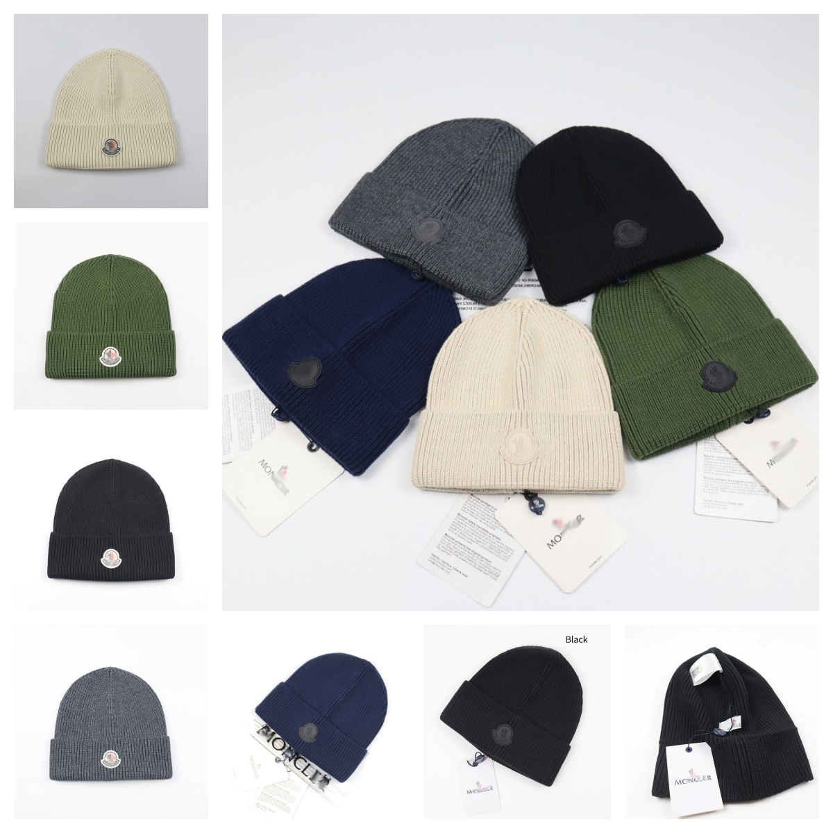 Designer Luxury Knit Beanie - Unisex Streetwear Woolen Hat, Knit Hat, Letter Motifs, Warm Outdoor Slouchy Cap with Small White Logo, Cotton-Poly Ble