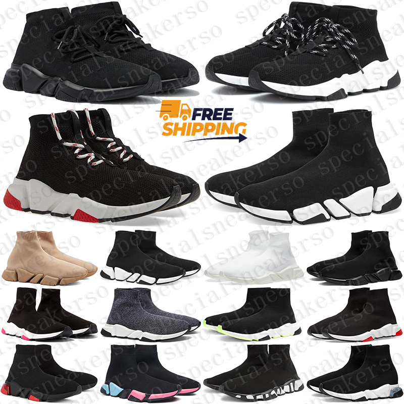 Free Shipping Designer sneakers Shoes speed trainers chaussure for mens womens with laces black red white men women scarpe Plate-forme casual luxury