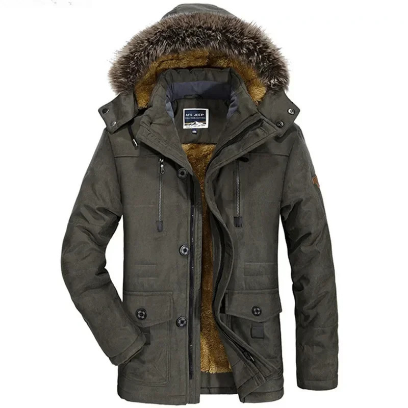 Winter Mens Down Jacket Highquality Long Thicken Warm Hooded Parka Male Fitted Multi Pocket Work 7XL Men Coats 250818