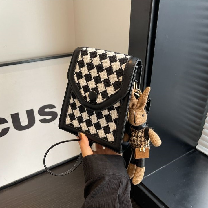 Luxury Women's Mobile Phone Bag Free Shipping Designer Fashion Plaid Shoulder Bag Casual Mini Handbag Lightweight And Elegant