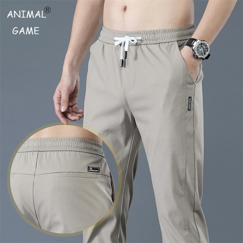 Spring Summer Mens Casual Pants Slim Pant Straight Thin Trousers Male Fashion Stretch Khaki Jogging 28-38 250808