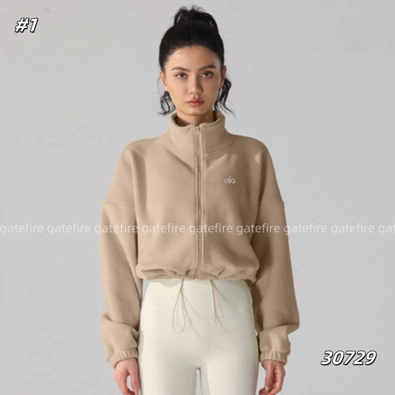 Yoga Fleece 3D logo long-sleeved Hoodies sweatshirt Zip Up Hoodie with Pockets and Zipper Long Sleeve Sweater for Women