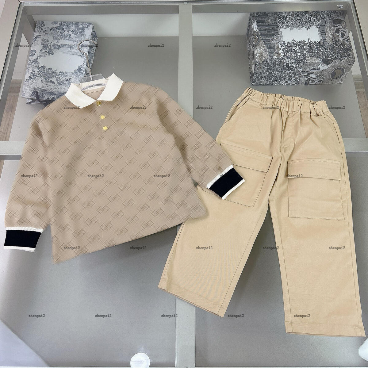 Luxury baby Tracksuits High quality casual pants set autumn kids designer clothes polo shirt and Casual pants A679X19N167