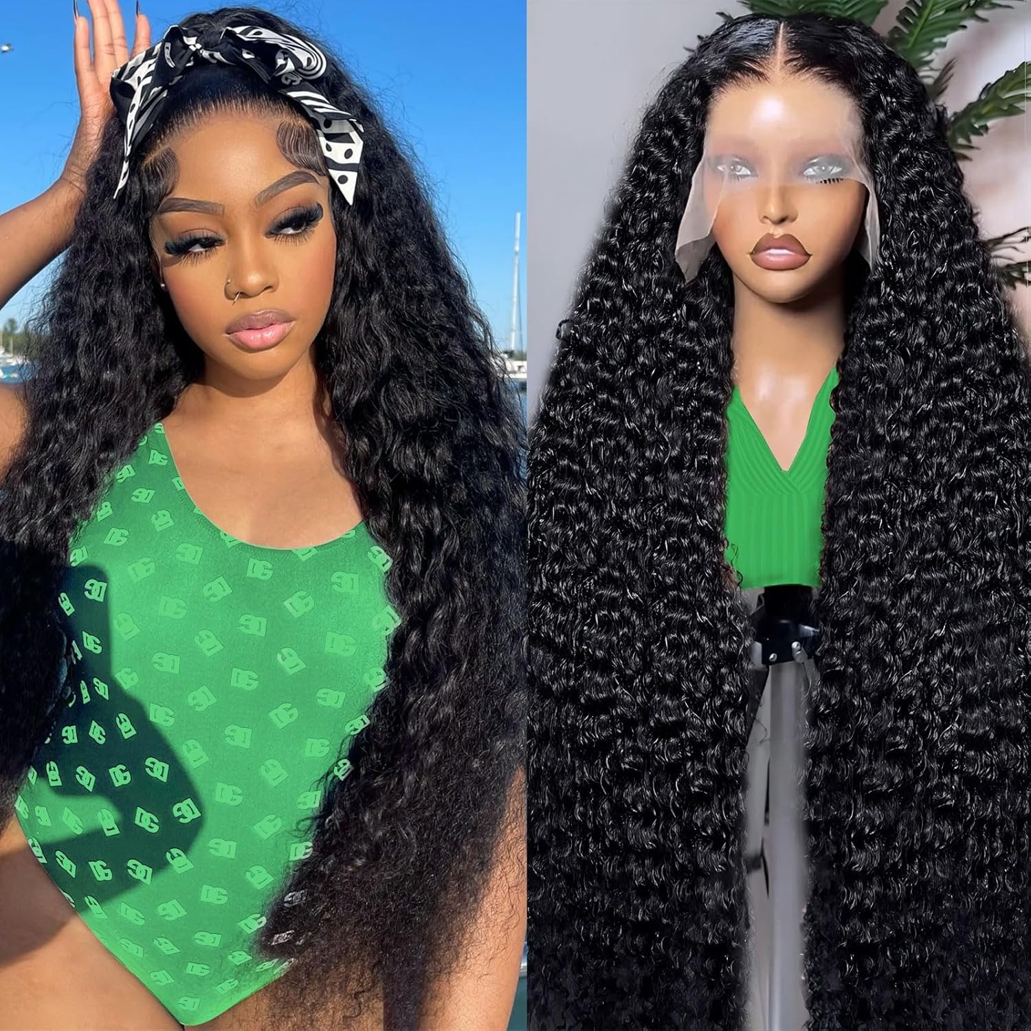 30 pouces 13x6 Wig Front en dentelle HD Cheveux humains 200, perruques de vagues profondes de densité pour les femmes humides sans glué et wavepr