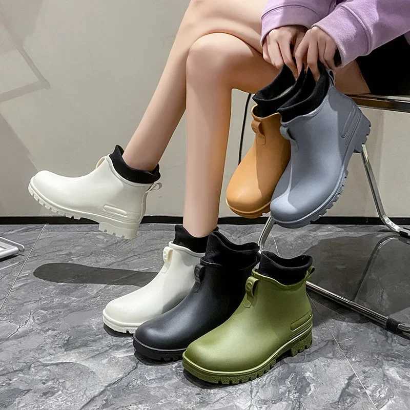Reliable Low-top Thick-soled N-slip Womens Rain Boots New Arrival Cross-border Cheerleader Short Boots For Outerwear XJ250818