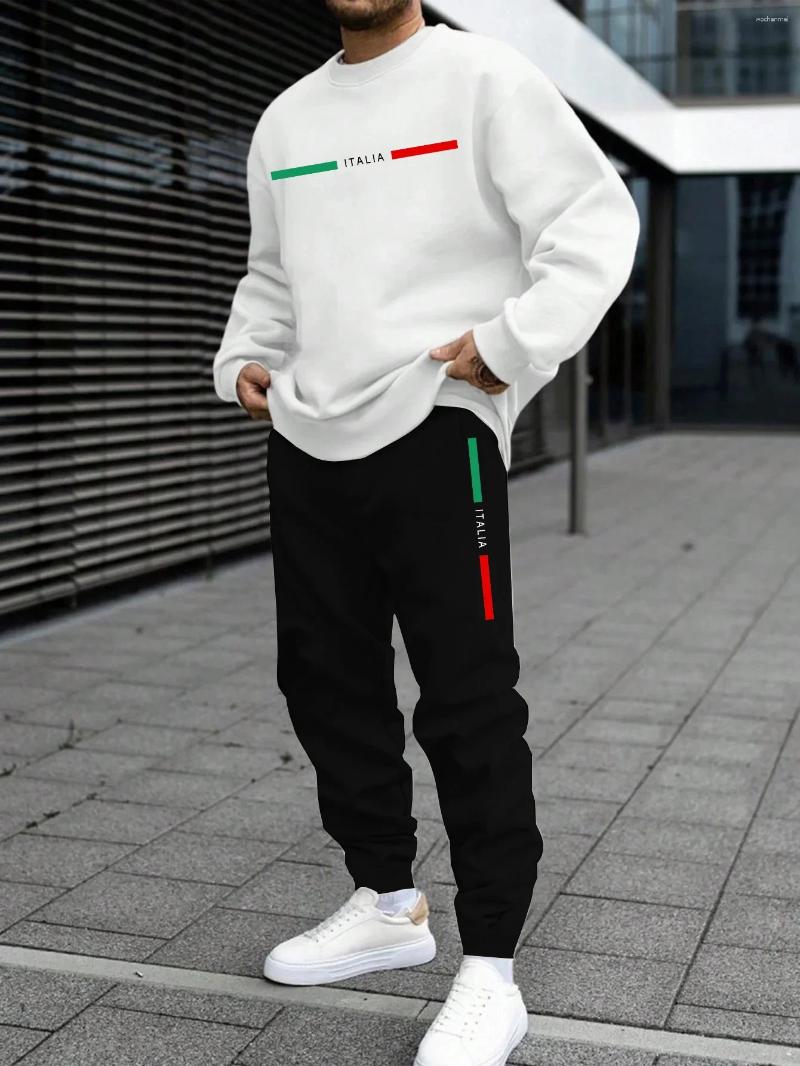 Men's Tracksuits In Mens Tracksuit Printing Single Piece O Neck Sweatshirt Sweatpants Daily Casual Office Hoodies Jogging Streetwear