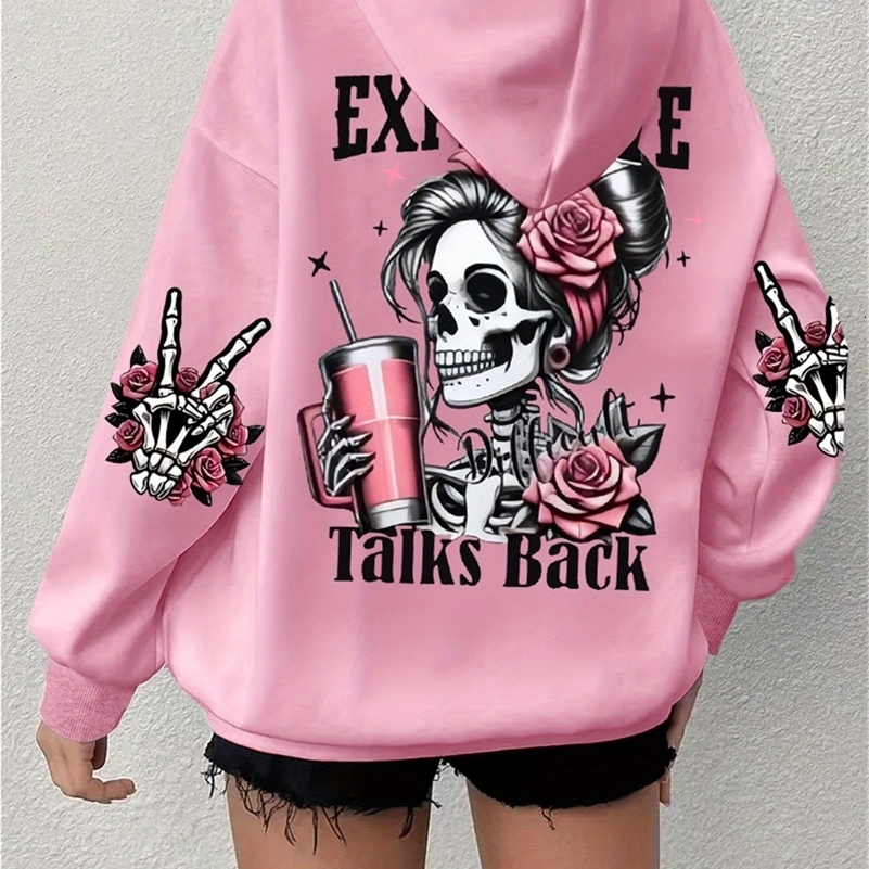 Expensive Talks Back Funny Print Women Hoody Harajuku Loose Clothes Fleece Warm Comfortable Hoodie Vintage Autumn Crewneck Top y250805