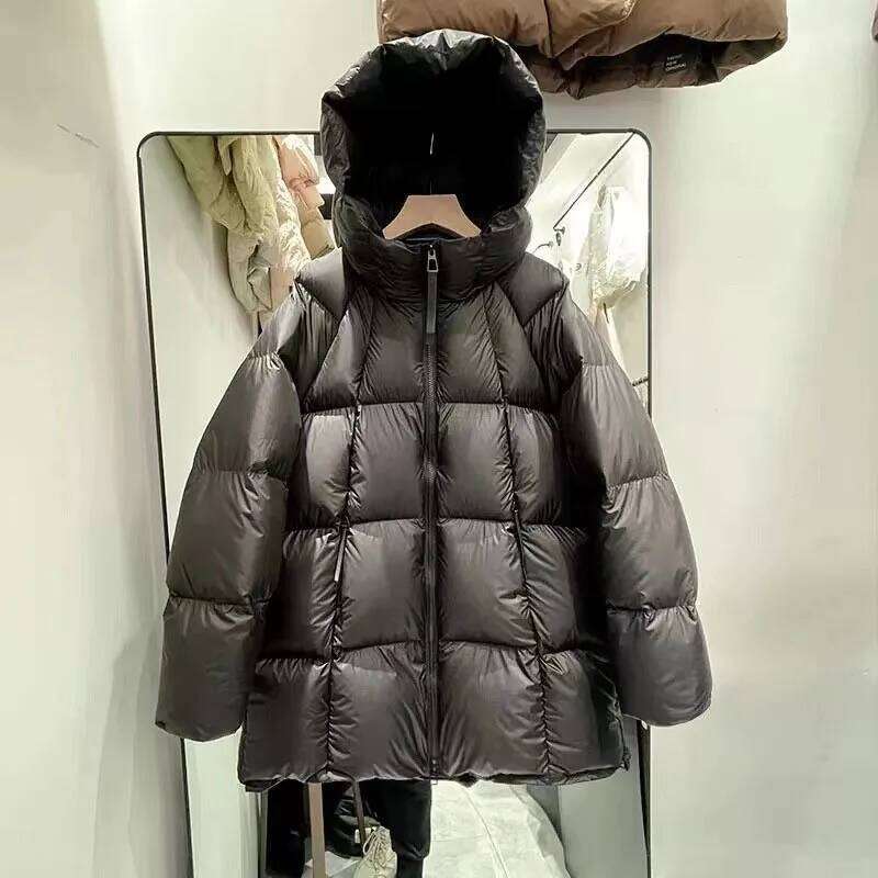 Coat Winter 2025 New Warm Hooded Thick White Duck Leisure Parker Women Down Jacket H443 20250818