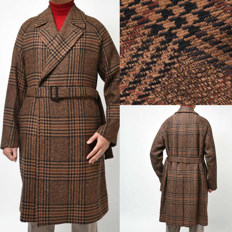 Mélange de laine Mentide Plaid Plaid Check Paped Paped Hiver Business Mariage Business Groom Wear One Piece Personnalisé