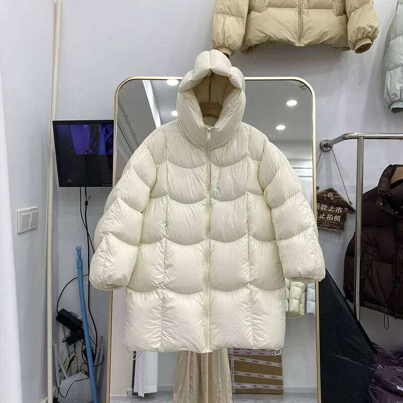Hooded Temperament Short Women's Coat 2025 New Winter Thickened Loose White Duck Women Down Jackets H556 20250818