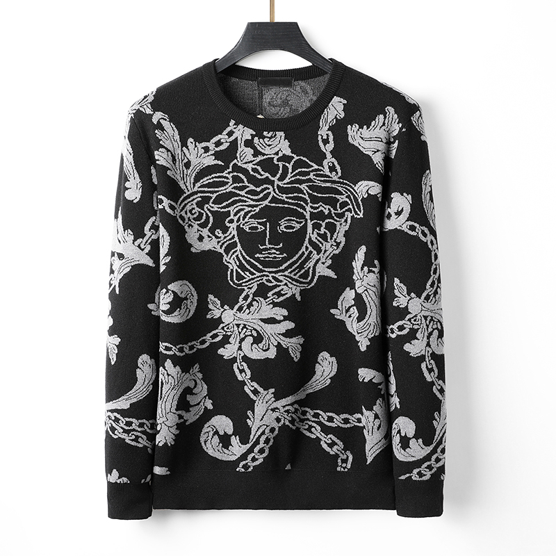 Créateur de mode hiver homme tricoté pull pull en coton coton tricot respirant pull à manches longues