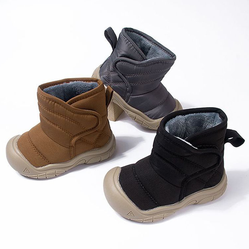 Winter Baby Cotton Shoes Toddler Waterproof Snow Boots Kids Solid Color Short Boots Kidszworld Boys Girls Daily Travel Shoes In Winter Sizes 21 - 26