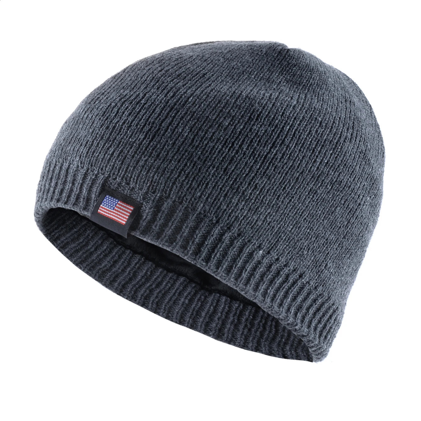 Mens Skullies Beanies Knitted Wool Hats Men Winter Knitting Thick Beanie Hat Double Layer Solid Color Velvet Warm Bonnet Cap250812