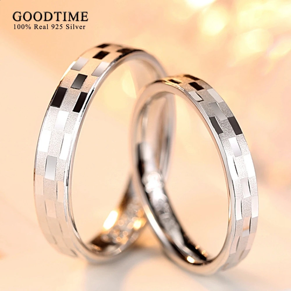 Fashion Couple Ring Pure 925 Sterling Silver Ring For Women Men Classic Reticulated Frosted Ring Jewelry Lovers Gifts 250815