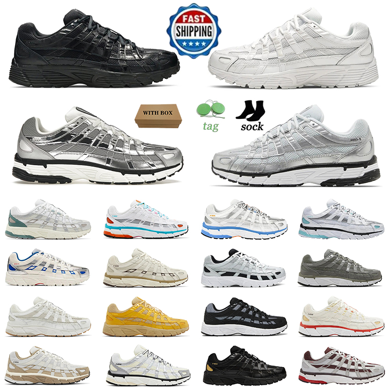 Running Shoes For Men Womens P6000 Sneakers Designer Metallic Sier Black White Blue Anthracite Smoke Grey Flat Pewter Outdoor Man Fashion Thick Bott