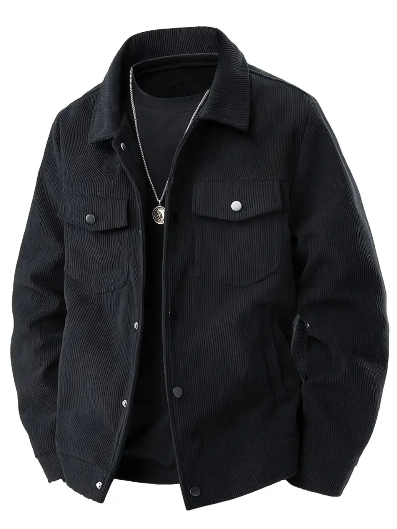 La veste en velours côtelé d'automne pour les hommes un revers de style japonais lâche 250818