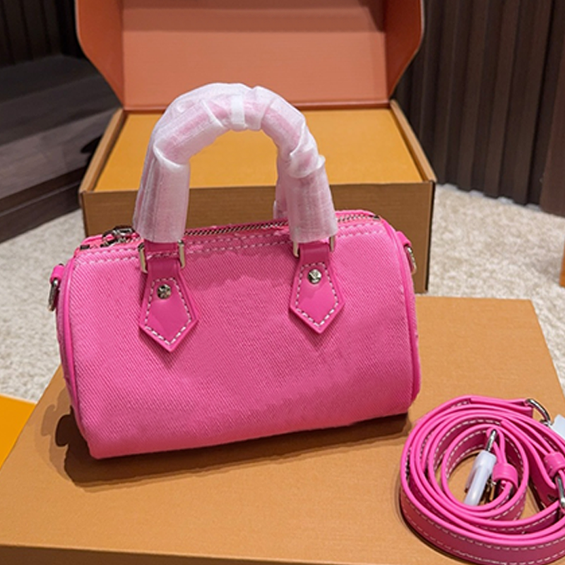 Mini retro denim pillow bag fashion commuter bag classic floral bag luxury designer bag women's shoulder bag high-end handbag practical crossbo