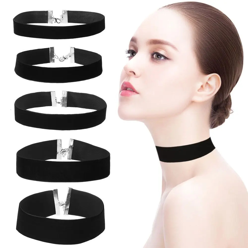 Goth Black Velvet Choker Colliers Gothic Style Corde Femmes Femme Décoration du cou 2025 Bijoux de Chocker sur le col pour Girl Kpop 250811