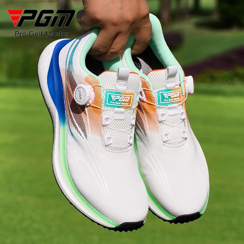 PGM Mens Golf Shoes Summer Breathable Knob Lace Outdoor Sports Sneakers XZ418 250812