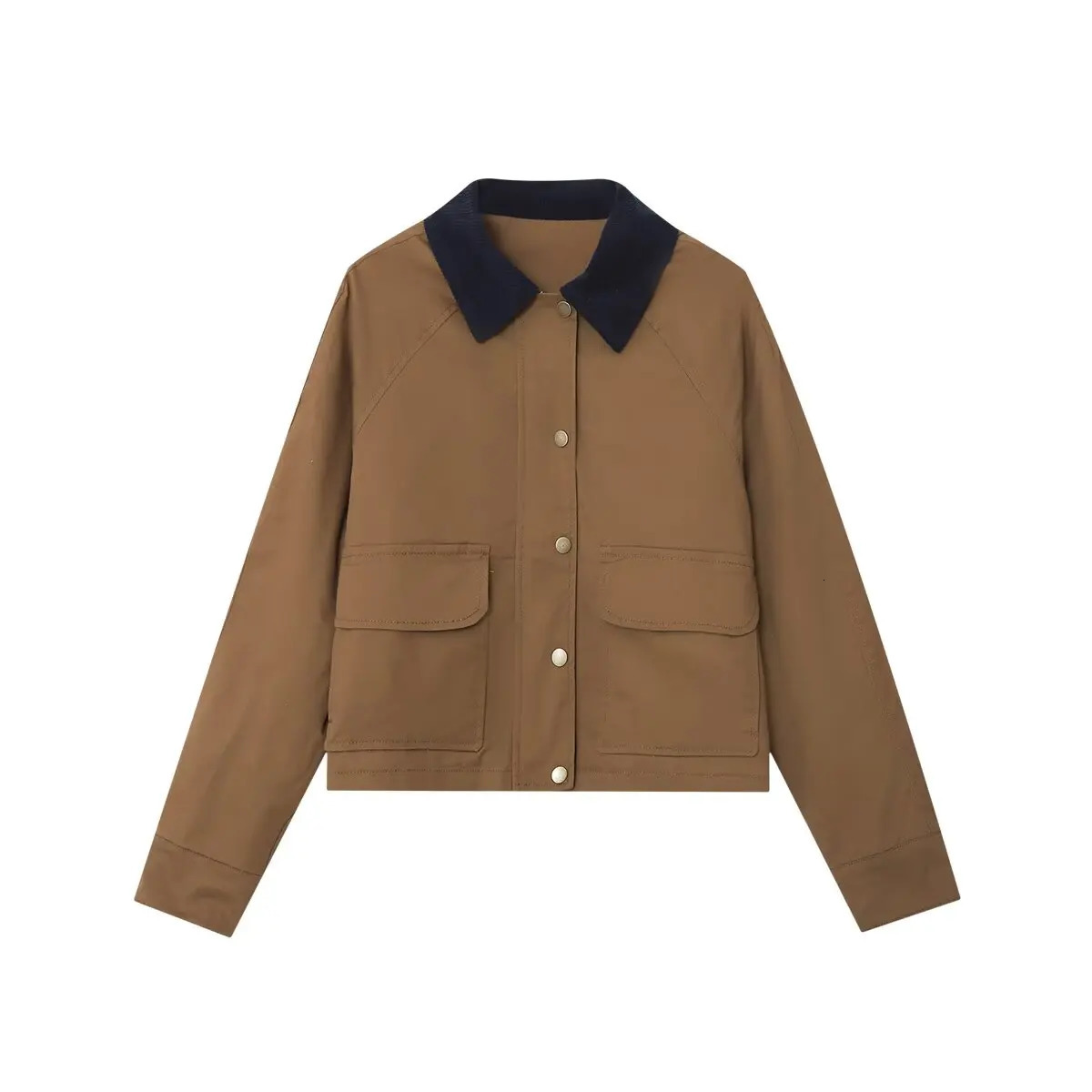 European and American style spring autumn lapel zipper loose casual jacket 250818