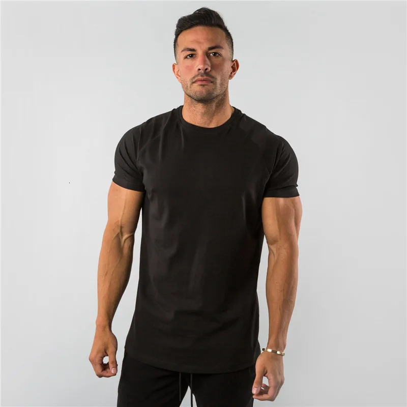 T Shirt Men Casual Short Sleeve Muscle Joggers Bodybuilding Tshirt Male Gym Fitness Tops Tee Streetwear Slim Fit Summer T-shirt250819