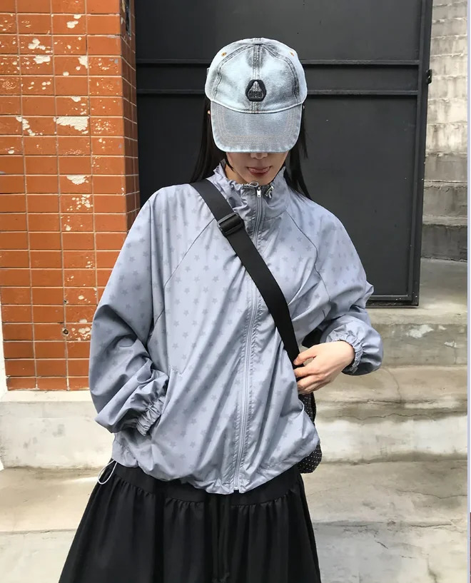 Korean style Fashion Retro Street Windproof Zipper Oversized Hoodie Womens Y2K Harajuku Star Casual Joker Couple Sweatshirt 250818