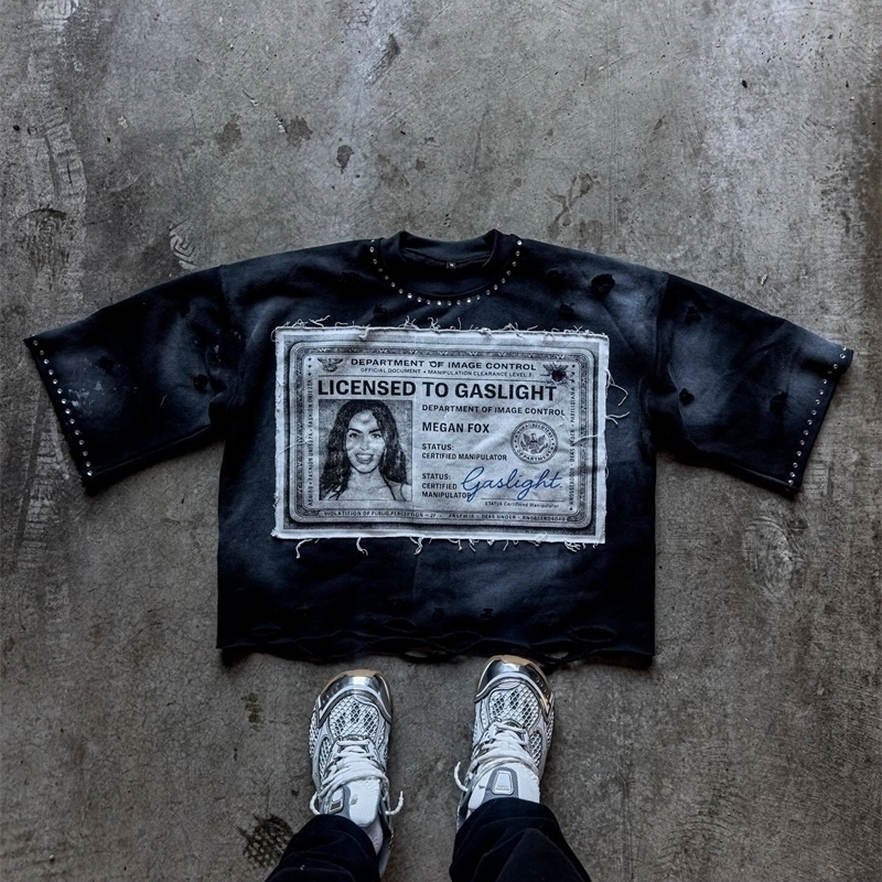 American Street Retro Gothic Y2K Style Graphic T Shirt for Man and Women Black Loose Casual Fashion Printed Short Sleeve Clothes250819