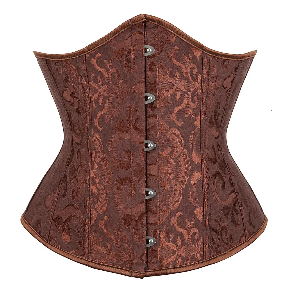 Vintage Underbust Corset Top Women Gothic Jacquard Plastic Bones Basques Body Shaper Sliming Waist Trainer Bustier 250818