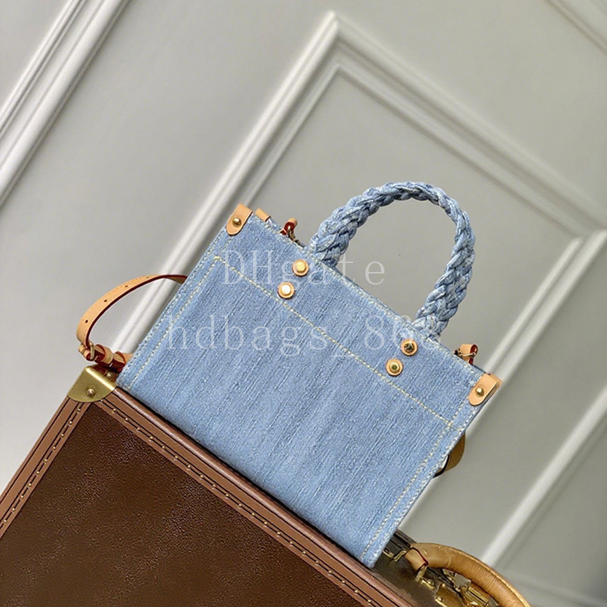 Mirror Quality Designer Tote Denim Sac à main Sacs à bandoulière Fashion Crossbody Sacs Canvas En cuir Sac à provisions 28cm avec boîte LL21A1