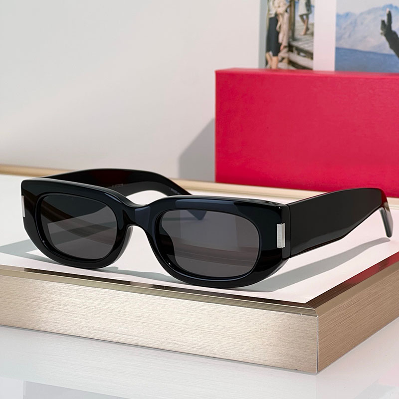 Rectangular women sunglasses SAL697 luxury designer men sunglasses acetate black frame thick plate outdoor beach camping style UV400