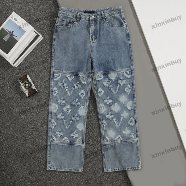 xinxinbuy Men women designer jeans pant hollow-out Jacquard embroidery letters Paris Casual pants black blue gray green white red S-2XL