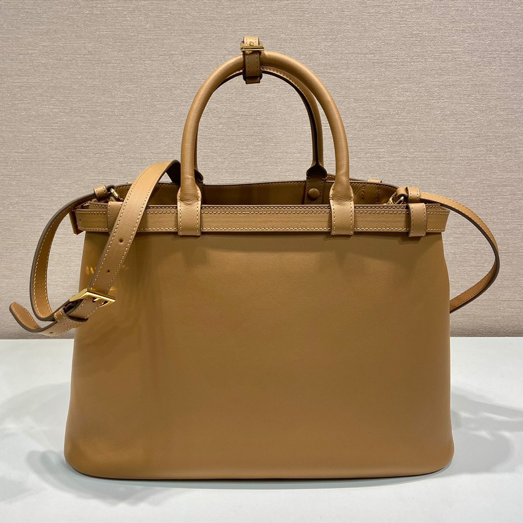 New 10A Buckle Leather Handbag With Double Belt Luxury Designer Soft Genuine Leather Shoulder Bag Golden Hardware Crossbody Bag Detachable Strap Clu