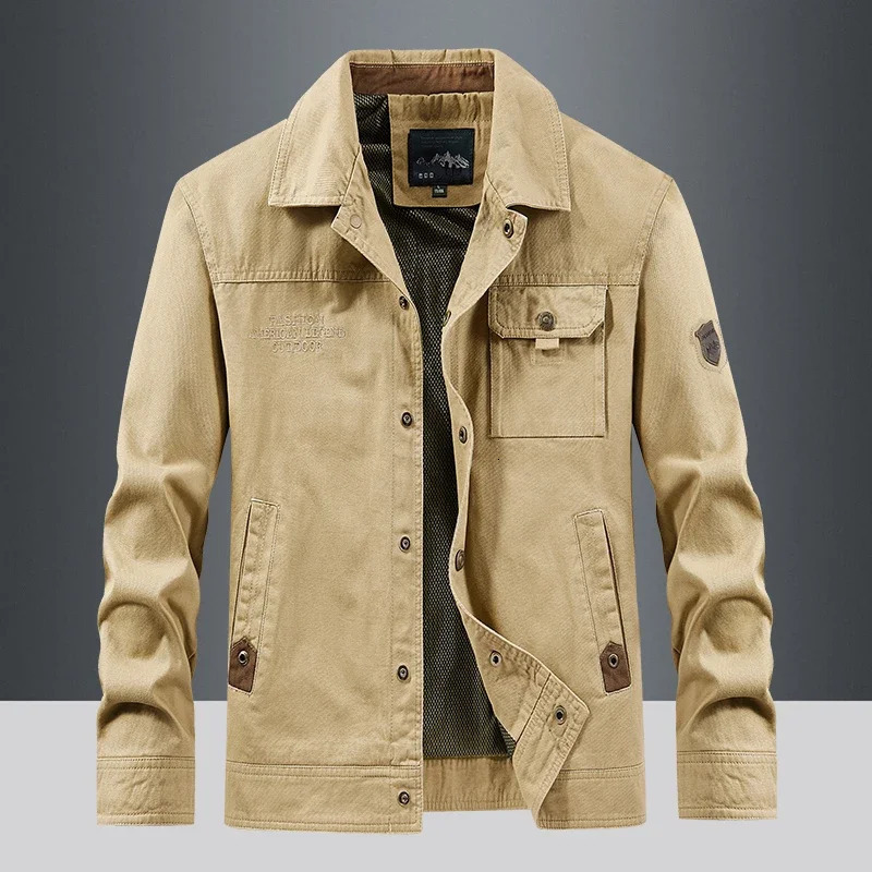 Coat Windbreaker Tops Mens Jacket Men Zipper Cargo Jackets Stand Collar Outwear Cotton Military Tactical Man Jackets250813