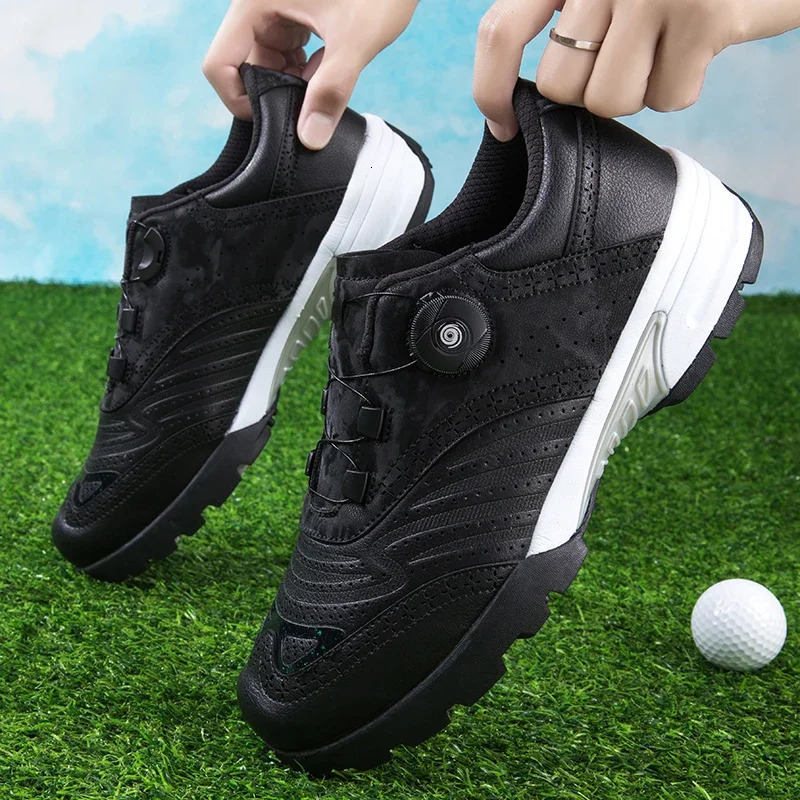 Professional Summer Spin Buckle Breathable Mens and Womens Wear Resistant Non-slip Soft Comfortable Waterproof Golf Shoes 250812