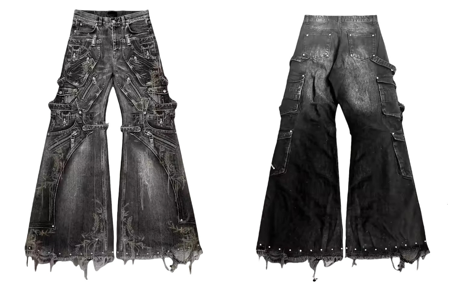 Ripped Baggy Jeans Oversized Pocket Zipper Washed Black High Waisted Y2k Jeans Men and Women Gothic Straight Leg Denim Pants250819