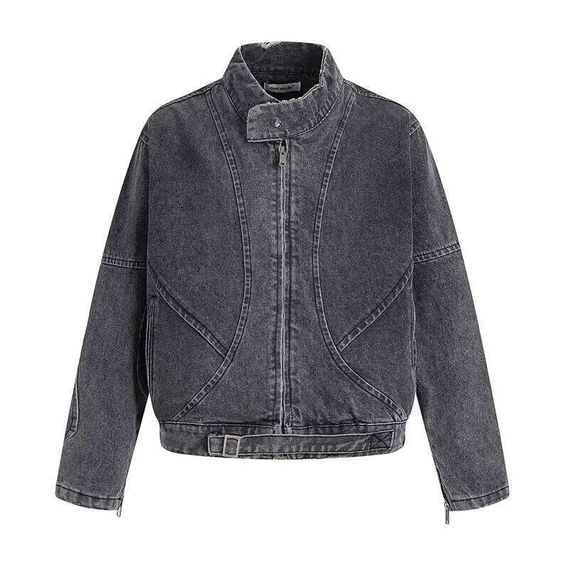 Hip Hop Vintage Casual Denim Jackets Patchwork Streetwear Biker Outwear Coats For Male