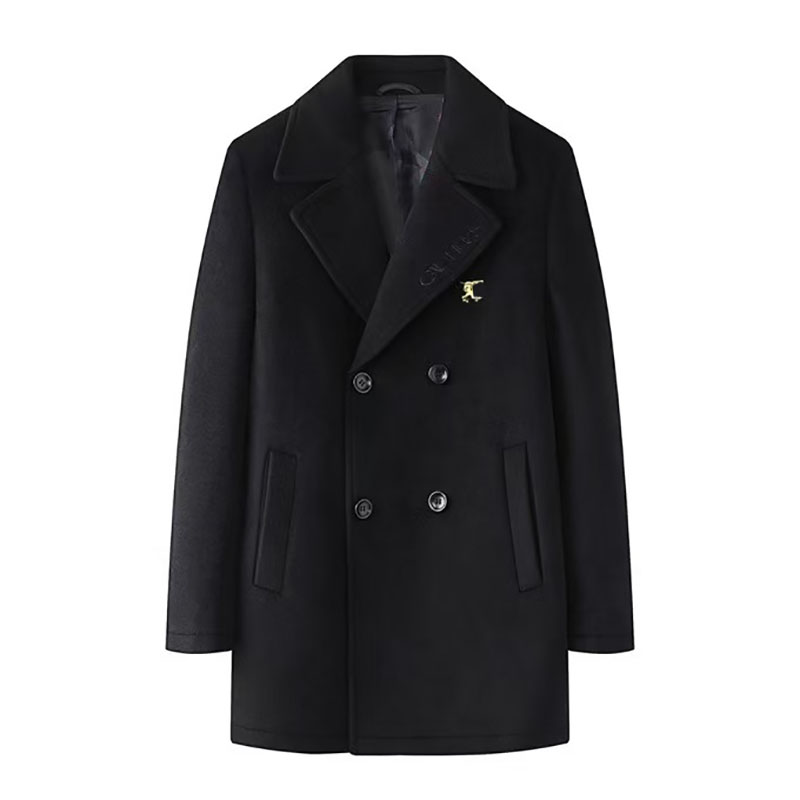 Nouveau créateur automne et hiver chaud et à la mode polyvalent de haute qualité de haute qualité à double poitrine à double poitrine slim fit ha