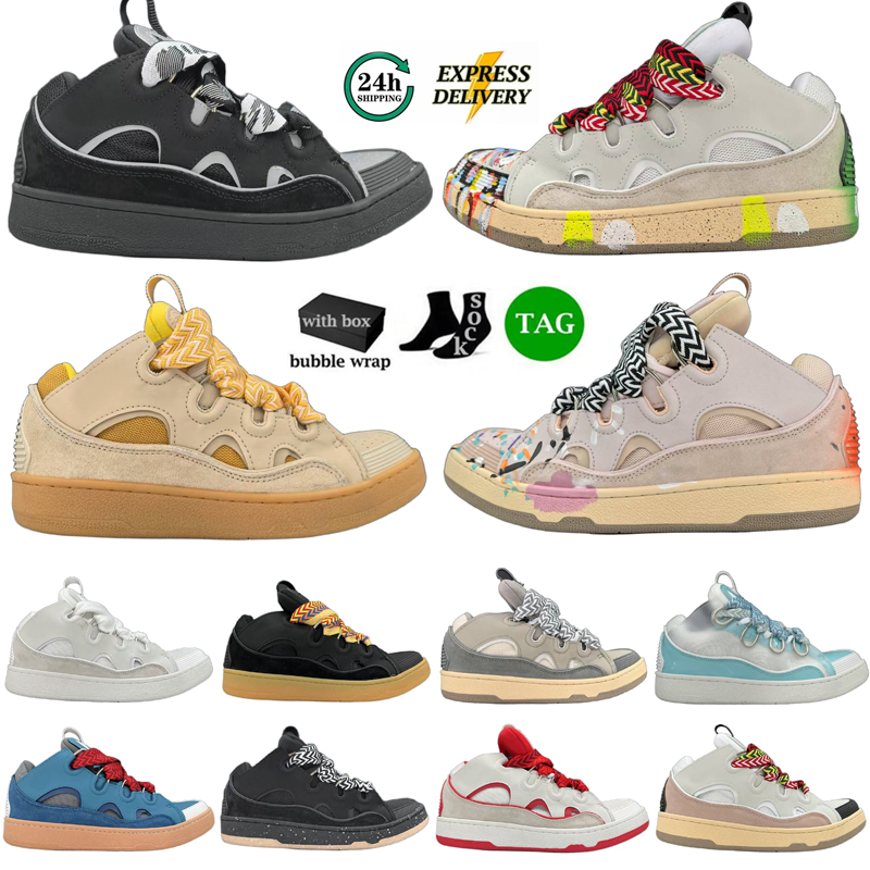 Designer Shoes Curb Sneakers For Men Womens Dress Shoes Luxury Casual Platform Sneaker Black White Graffiti Grey Blue Pink Red Outdoor Mens Trainers