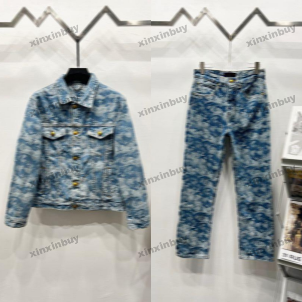 xinxinbuy Men designer Coat Cotton Jacket Cloud Jacquard pattern sets suit long sleeves women khaki Black blue gray red white S-2XL