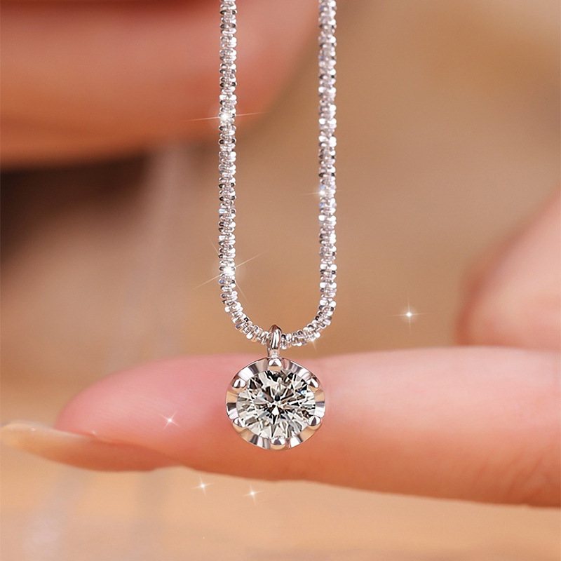 s925 Diamond Necklace shining pendant necklace designer jewelry All match Silver plated Necklace adorable Gift for girl