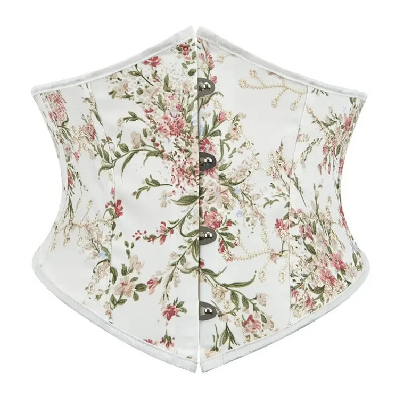 Underbust Corset Sexy Womens Underwear Waist Slimming Body Shaper Bustier Top Floral Lace-up Korsett Shapewear Corselet Belt 250818