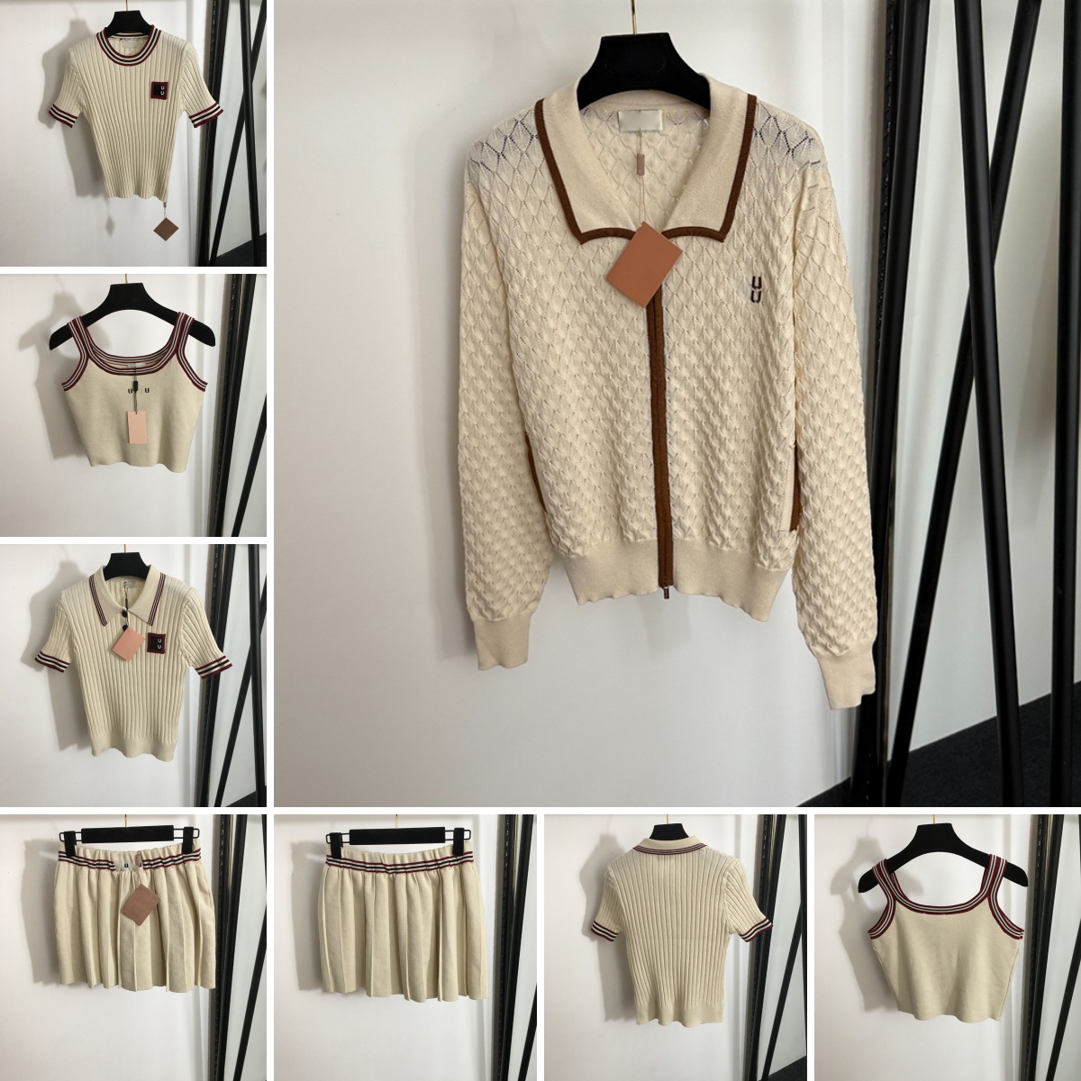 Polo Neck Jackets Women Sling Vests Tops Knitted Sling T Shirt Girls Luxury Wool Tees Classic Letters Embroidery Coats