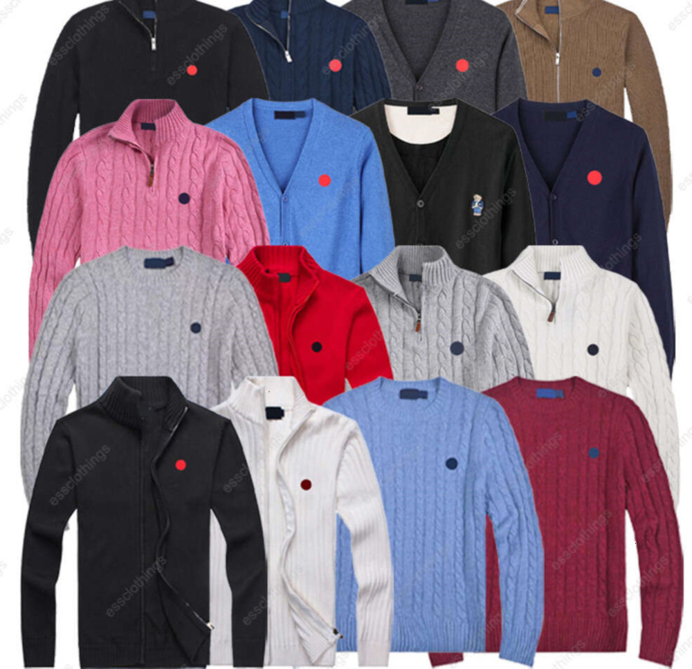 2025 Mens Sweater Designer Polo Half Zipper Hoodie Long Sleeve Knitted Horse Twist High Collar Fashion Men Woman Embroidery fjhz