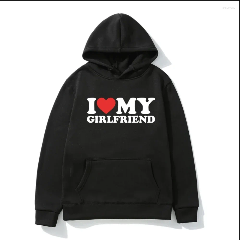 Women's Hoodies Funny I Love My Girlfriend Womans Hoodie Streetwear Hooded Sweatshirts Pullovers Tracksuit Tops Clothing