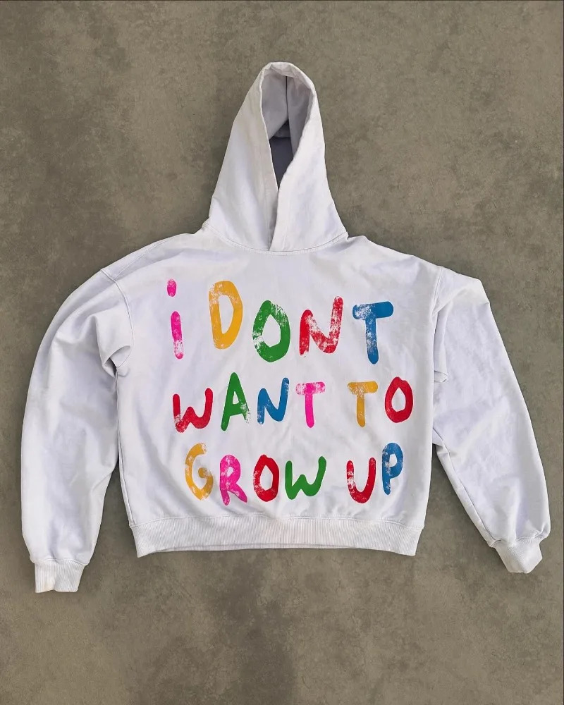 Hip Hop High Street Casual color letter print hoodie for men Y2k Harajuku Autumn oversized Sweatshirt Couple casual pullover 250818